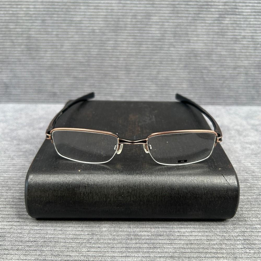Oakley Caliper Y2k Eyeglasses Toast Black Rectangular Semi-Rimless OX3097-0348